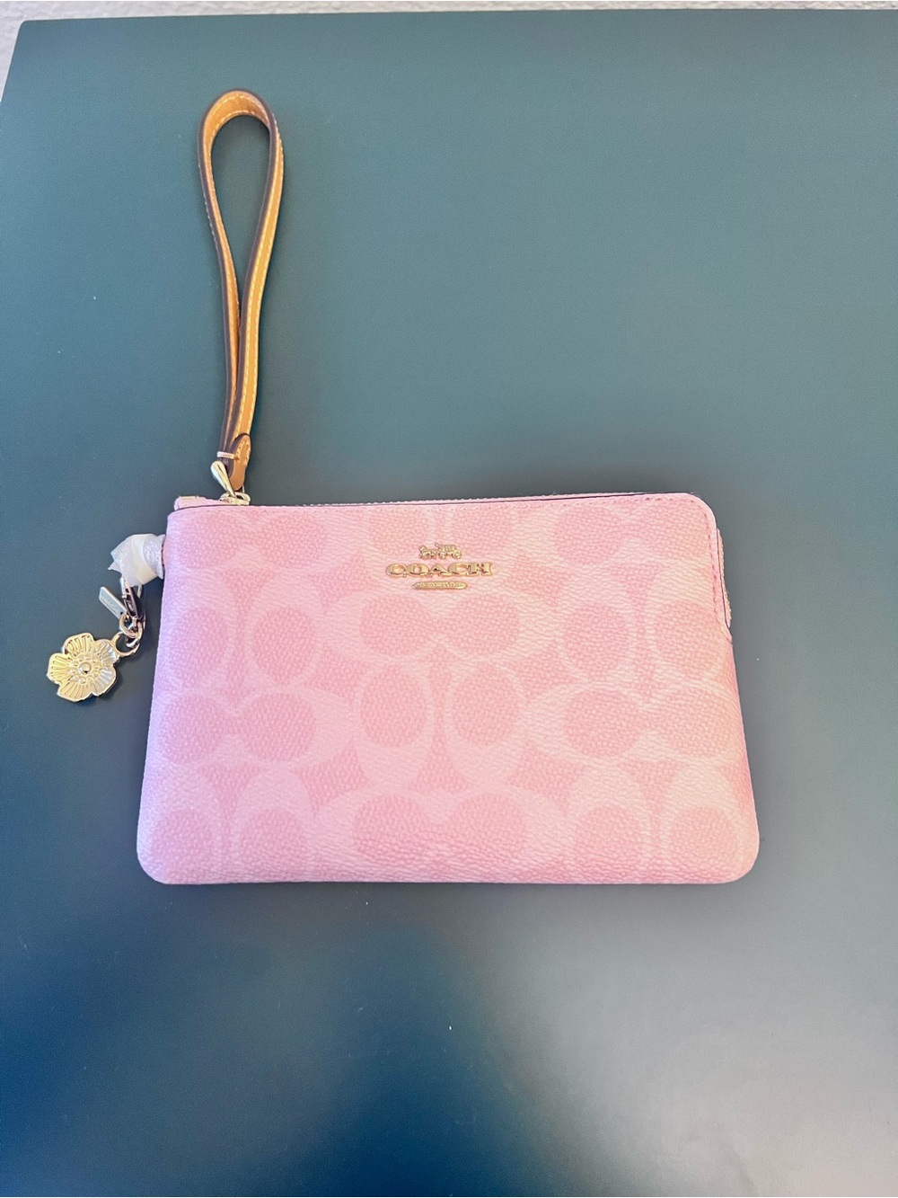 Coach Powder Pink Signature Wristlet Pouch - Picture 2 of 6